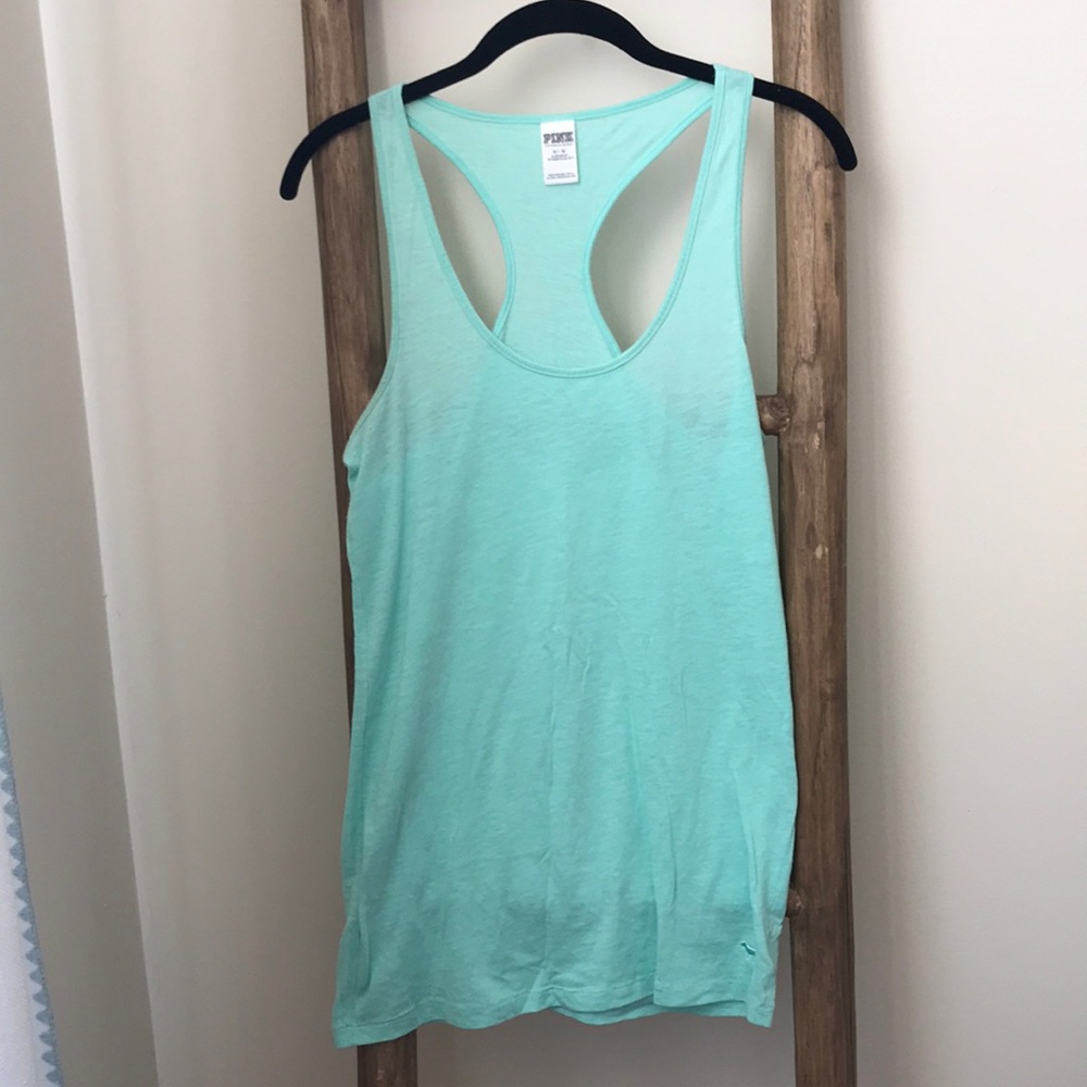 PINK blue green racer back tank